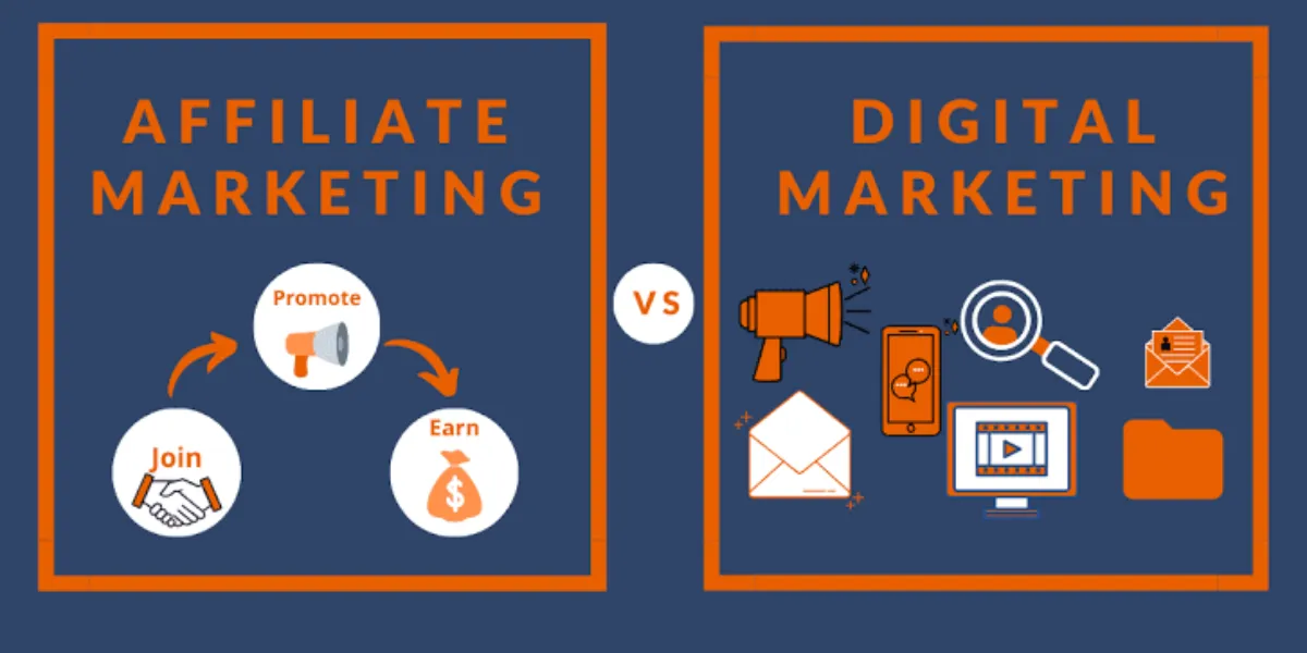 what is the difference between affiliate marketing and digital marketing (1)
